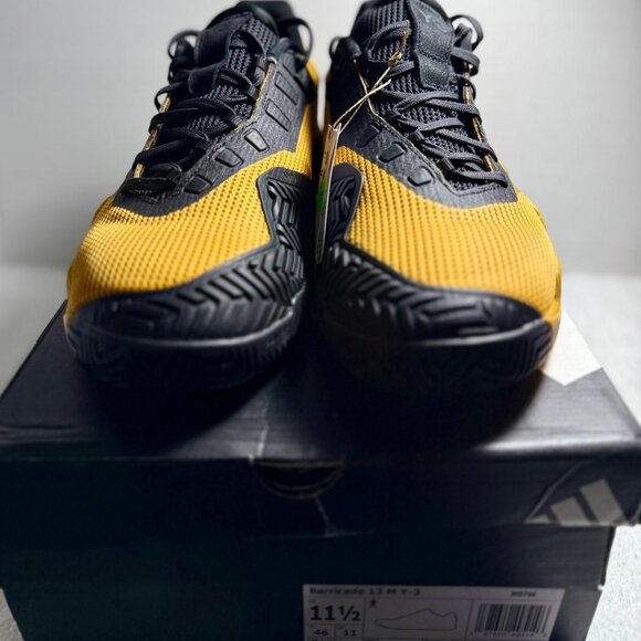 Adidas Y-3 Barricade 13 Collegiate Gold Black Tennis Shoes Size 11.5 - | NWB - Picture 5 of 12
